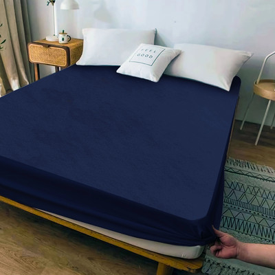 Oyo Baby Fitted Queen Size Waterproof, Stretchable Mattress Cover(Blue)