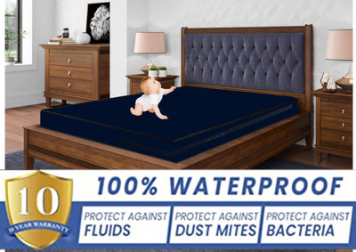Aavya Unique Fashoion Zippered Single Size Breathable, Waterproof Mattress Cover(Blue)