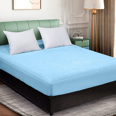 AYKA Zippered Single Size Mattress Cover(Blue)