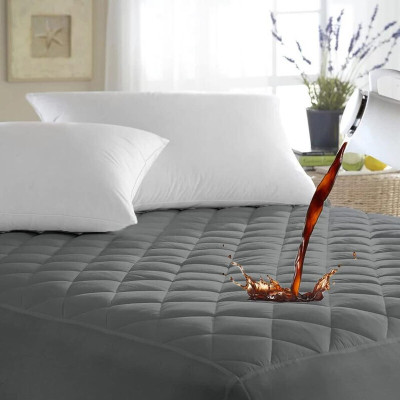 Relaxfeel Fitted Single Size Stretchable, Waterproof Mattress Cover(Grey)
