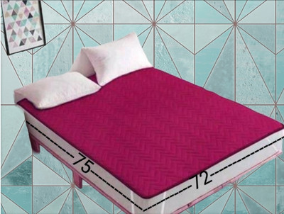 Khatu Shyam textiles Elastic Strap King Size Breathable, Waterproof Mattress Cover(Maroon)