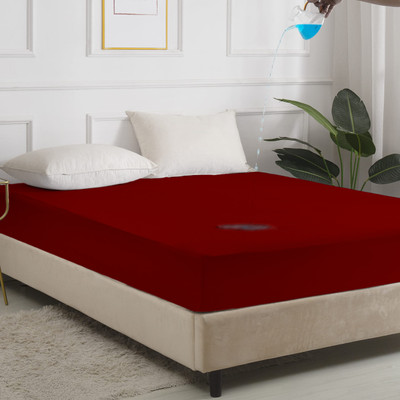 Compal Fitted Single Size Waterproof, Breathable, Stretchable Mattress Cover(Maroon)
