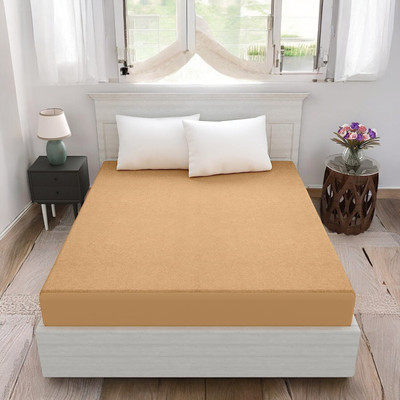 Luxurious Life Elastic Strap Single Size Mattress Cover(Beige)