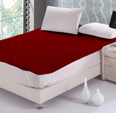 TUNDWAL'S Elastic Strap King Size Breathable, Stretchable, Waterproof Mattress Cover(Maroon)