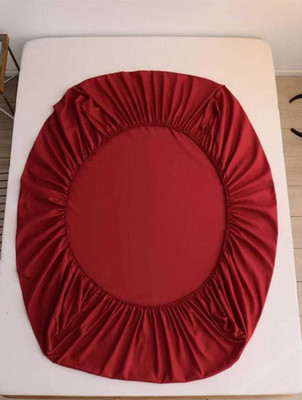 LIFE SAVER Elastic Strap Double Size Breathable, Stretchable, Waterproof Mattress Cover(Maroon)