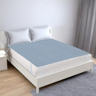 xperanto Elastic Strap Double Size Waterproof Mattress Cover(Blue)