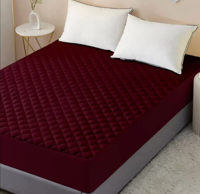 Comfowell Fitted Single Size Waterproof Mattress Cover(Maroon)
