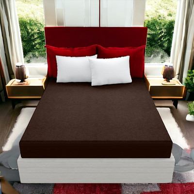 Luxurious Life Elastic Strap Single Size Mattress Cover(Brown)