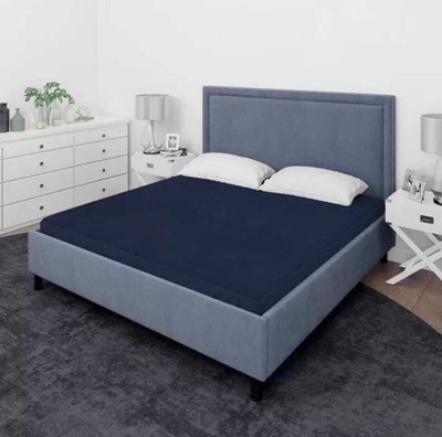 Rogers Elastic Strap Double Size Stretchable, Breathable, Waterproof Mattress Cover(Blue)