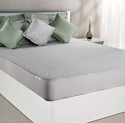 SPRINGTEK Fitted Queen Size Breathable, Stretchable, Waterproof Mattress Cover(Grey)
