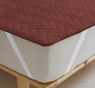 Shobhraj Elastic Strap Double Size Breathable, Stretchable, Waterproof Mattress Cover(Brown)