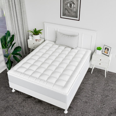 KUBER INDUSTRIES Elastic Strap Single Size Waterproof Mattress Cover(White)