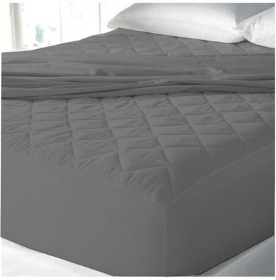 CRAZY WORLD Fitted Single Size Breathable, Stretchable, Waterproof Mattress Cover(Grey)