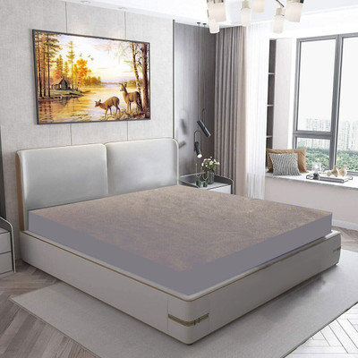Mattress Protector Fitted Single Size Breathable, Stretchable, Waterproof Mattress Cover(Grey)