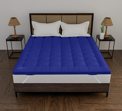 Comfowell Mattress Topper Single Size Stretchable, Waterproof Mattress Cover(Blue)
