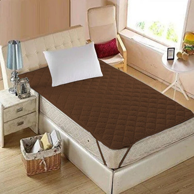 Texlux Elastic Strap Single Size Breathable, Stretchable, Waterproof Mattress Cover(Brown)