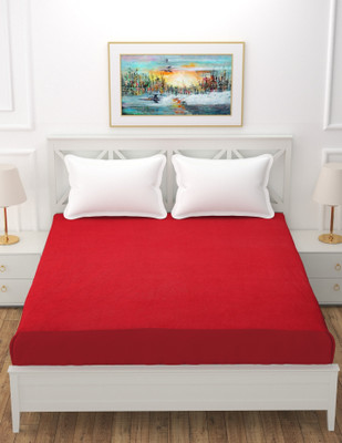 MORADO Fitted Double Size Breathable, Stretchable, Waterproof Mattress Cover(Maroon)