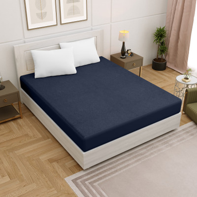 AMIGOS Fitted King Size Breathable, Stretchable, Waterproof Mattress Cover(Blue)