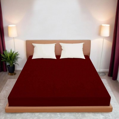 Glory Care Fitted Single Size Waterproof Mattress Cover(Maroon)