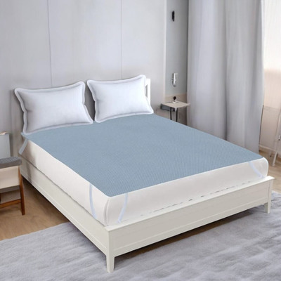 xperanto Elastic Strap Double Size Waterproof Mattress Cover(Blue)