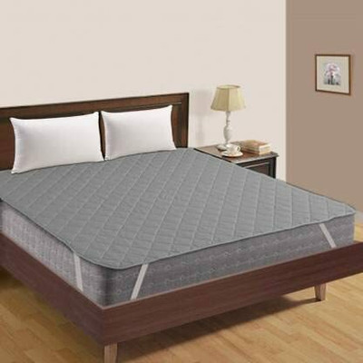 Newleaf Trends Elastic Strap Double Size Waterproof Mattress Cover(Grey)