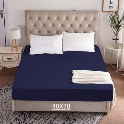 TUNDWAL'S Fitted Single Size Breathable, Stretchable, Waterproof Mattress Cover(Blue)