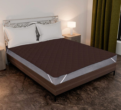 Texlux Elastic Strap Single Size Breathable, Stretchable, Waterproof Mattress Cover(Brown)