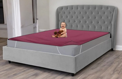 xperanto Elastic Strap Double Size Waterproof Mattress Cover(Maroon)