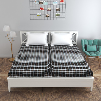 Harbell Home Zippered Single Size Breathable Mattress Cover(Grey, White)