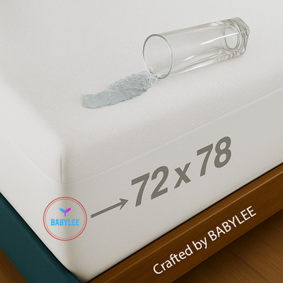 Babylee Fitted Double Size Breathable, Stretchable, Waterproof Mattress Cover(White)