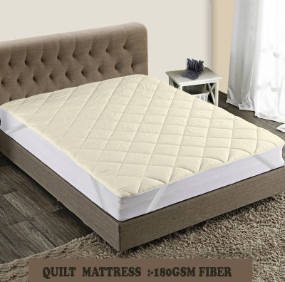 CRAZY WORLD Elastic Strap King, Double Size Waterproof Mattress Cover(Beige)