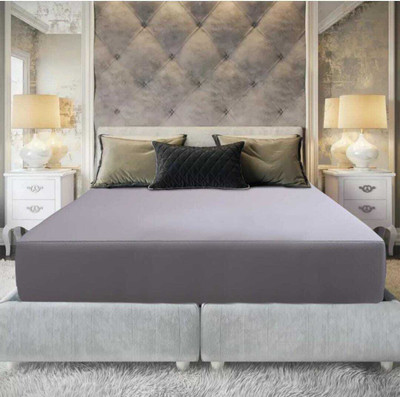 LIFE SAVER Queen Size Fitted Terry Cotton Breathable, Stretchable, Waterproof Mattress Cover(Grey)