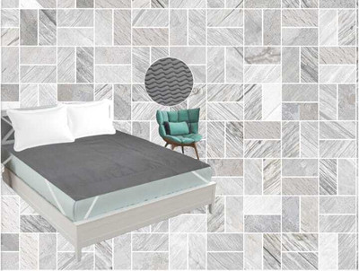 Khatu Shyam textiles Elastic Strap King Size Breathable, Waterproof Mattress Cover(Grey)