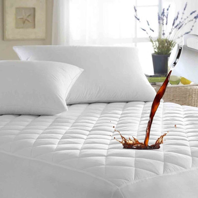 AYKA Fitted Double Size Waterproof, Breathable, Stretchable Mattress Cover(White)