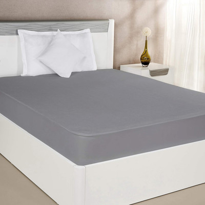 Vocal Store Zippered Double Size Breathable, Stretchable, Waterproof Mattress Cover(Grey)