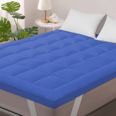 Texlux Elastic Strap Single Size Breathable, Stretchable, Waterproof Mattress Cover(Blue)