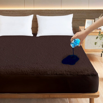 AYKA Fitted King Size Waterproof, Breathable, Stretchable Mattress Cover(Brown)