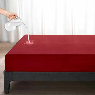Rogers Elastic Strap Queen Size Stretchable, Breathable, Waterproof Mattress Cover(Maroon)