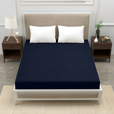 Kavya Enterprises Elastic Strap Queen Size Breathable, Stretchable, Waterproof Mattress Cover(Blue)
