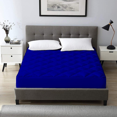 Radha Fitted King Size Breathable, Waterproof Mattress Cover(Blue)