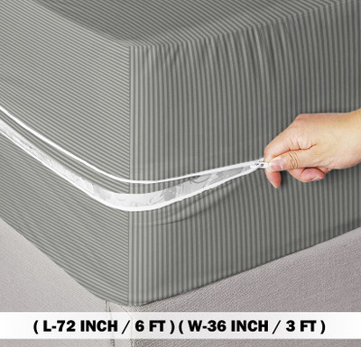 Flipkart SmartBuy Zippered Single Size Breathable Mattress Cover(Grey)