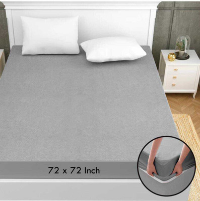 Kana Enterprises Elastic Strap Single Size Breathable Mattress Cover(Grey)