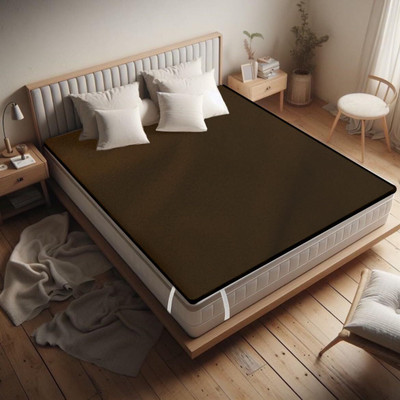 THE MAXIMUS Elastic Strap King Size Waterproof, Breathable, Stretchable Mattress Cover(Brown)
