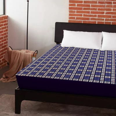 Glassiano Elastic Strap Single Size Breathable, Stretchable, Waterproof Mattress Cover(Blue)