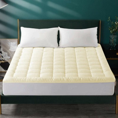 Texlux Mattress Topper King Size Breathable, Stretchable, Waterproof Mattress Cover(Beige)