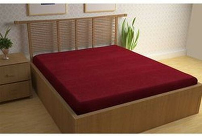 AVI Fitted Single Size Breathable, Stretchable, Waterproof Mattress Cover(Maroon)