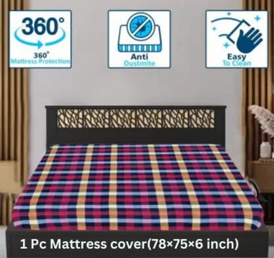 shividecor Zippered King Size Breathable Mattress Cover(Red)