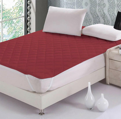 EVERDECOR Elastic Strap King Size Stretchable, Waterproof Mattress Cover(Maroon)