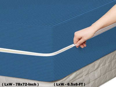 Flipkart Perfect Homes Zippered King Size Breathable Mattress Cover(Blue)