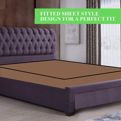 JM Homefurnishings Zippered Single Size Breathable, Stretchable, Waterproof Mattress Cover(Beige)